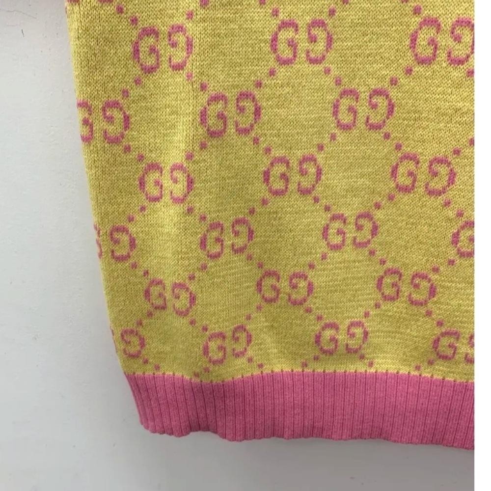 Gucci Women's Short Sleeve Sweater in Yellow and Pink L - Picture 10 of 13